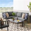 Modway Riverside 5-Piece Outdoor Patio Aluminum Set in Gray/Charcoal