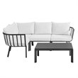 Modway Riverside 5-Piece Outdoor Patio Aluminum Set in Gray/White