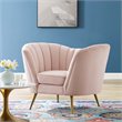 Modway Opportunity Modern Performance Velvet Armchair in Pink Finish