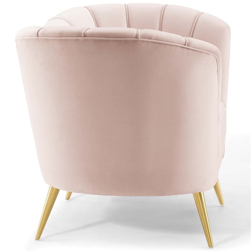 Modway Opportunity Modern Performance Velvet Armchair in Pink Finish