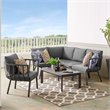Modway Riverside 6-Piece Outdoor Patio Aluminum Set in Gray/Charcoal