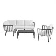 Modway Riverside 6-Piece Outdoor Patio Aluminum Set in Gray/White