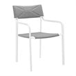 Modway Raleigh 5-Piece Aluminum Fabric Outdoor Patio Dining Set in White/Gray