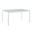 Modway Raleigh 5-Piece Aluminum Fabric Outdoor Patio Dining Set in White/Navy