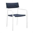 Modway Raleigh 5-Piece Aluminum Fabric Outdoor Patio Dining Set in White/Navy
