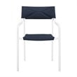 Modway Raleigh 5-Piece Aluminum Fabric Outdoor Patio Dining Set in White/Navy