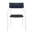 Modway Raleigh 7-Piece Aluminum Fabric Outdoor Patio Dining Set in White/Navy