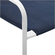 Modway Raleigh 7-Piece Aluminum Fabric Outdoor Patio Dining Set in White/Navy