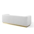 Modway Charisma Channel Tufted Performance Velvet Living Room Sofa in White