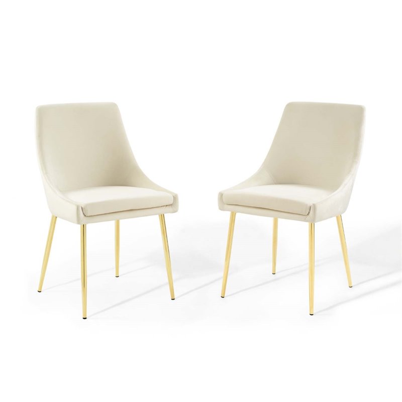 Viscount Upholstered Fabric Dining Chairs - Set of 2