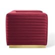 Modway Charisma Channel Tufted Performance Velvet Accent Armchair in Maroon
