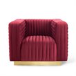 Modway Charisma Channel Tufted Performance Velvet Accent Armchair in Maroon
