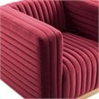 Modway Charisma Channel Tufted Performance Velvet Accent Armchair in Maroon