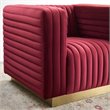 Modway Charisma Channel Tufted Performance Velvet Accent Armchair in Maroon