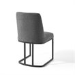 Modway Amplify Upholstered Fabric Sled Base Dining Chair in Black Charcoal