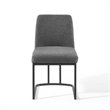 Modway Amplify Upholstered Fabric Sled Base Dining Chair in Black Charcoal