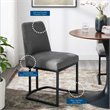 Modway Amplify Upholstered Fabric Sled Base Dining Chair in Black Charcoal