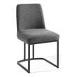 Modway Amplify Upholstered Fabric Sled Base Dining Chair in Black Charcoal