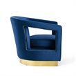 Modway Frolick Performance Velvet and Stainless Steel Armchair in Navy