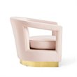 Modway Frolick Performance Velvet and Stainless Steel Armchair in Pink