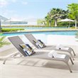Modway Savannah Modern Aluminum Outdoor Chaise Lounge in Gray (Set of 2)