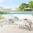 Modway Savannah Modern Aluminum Outdoor Chaise Lounge in White (Set of 2)