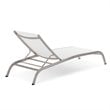 Modway Savannah Modern Aluminum Outdoor Chaise Lounge in White (Set of 2)