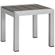 Modway Savannah 3-Piece Modern Aluminum Lounge Chair with Side Table in Black