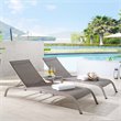 Modway Savannah 3-Piece Modern Aluminum Lounge Chair with Side Table in Gray
