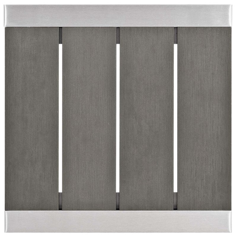 Modway Savannah 3-Piece Modern Aluminum Lounge Chair with Side Table in Gray