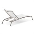 Modway Savannah 3-Piece Modern Aluminum Lounge Chair with Side Table in White