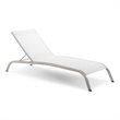 Modway Savannah Modern Aluminum Patio Chaise Lounge in White (Set of 4)