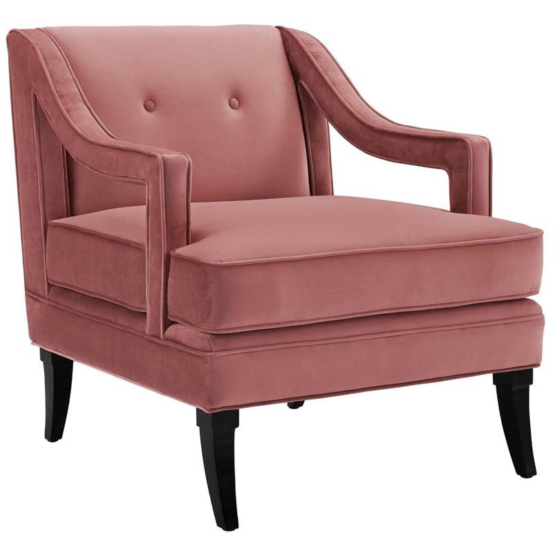 Modway Concur 2-Piece Modern Performance Velvet Living Room Set in Dusty Rose