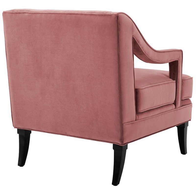 Modway Concur 2-Piece Modern Performance Velvet Living Room Set in Dusty Rose