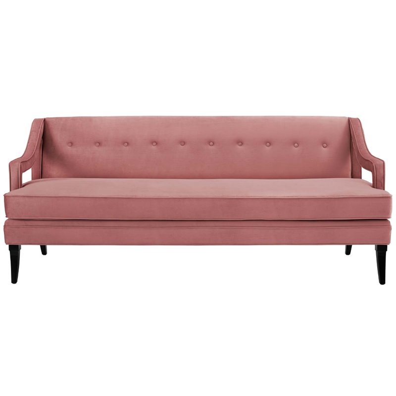 Modway Concur 2-Piece Modern Performance Velvet Living Room Set in Dusty Rose