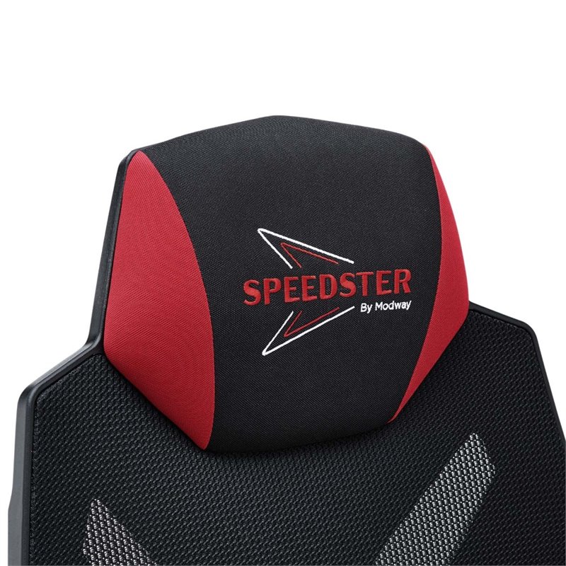 Modway Speedster Modern Mesh Fabric Gaming Computer Chair in Black/Red