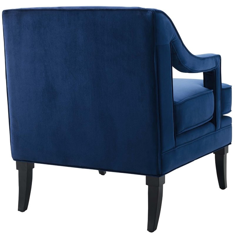 Modway Concur Modern Performance Velvet Armchairs in Navy (Set of 2)