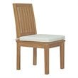 Modway Marina 9-Piece Modern Solid Teak Wood Outdoor Dining Set in Natural/White