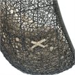 Modway Hide Modern Rattan/Fabric Outdoor Swing Chair with Stand in Beige/Gray