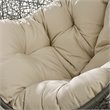 Modway Hide Modern Rattan/Fabric Outdoor Swing Chair with Stand in Beige/Gray