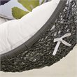 Modway Hide Modern Rattan/Fabric Outdoor Swing Chair with Stand in Gray/White