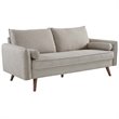 Modway Revive 2-Piece Fabric Upholstered Sofa and Loveseat Set in Beige