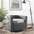 Modway Spin Modern Performance Velvet Swivel Armchair in Gray