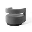 Modway Spin Modern Performance Velvet Swivel Armchair in Gray