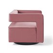 Modway Booth Modern Performance Velvet Swivel Armchair in Dusty Rose Pink
