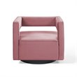 Modway Booth Modern Performance Velvet Swivel Armchair in Dusty Rose Pink