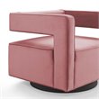 Modway Booth Modern Performance Velvet Swivel Armchair in Dusty Rose Pink