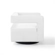 Modway Booth Modern Performance Velvet Swivel Armchair in White