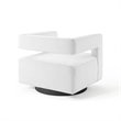 Modway Booth Modern Performance Velvet Swivel Armchair in White