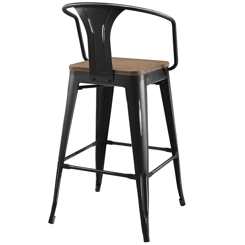 modway promenade metal bar stool